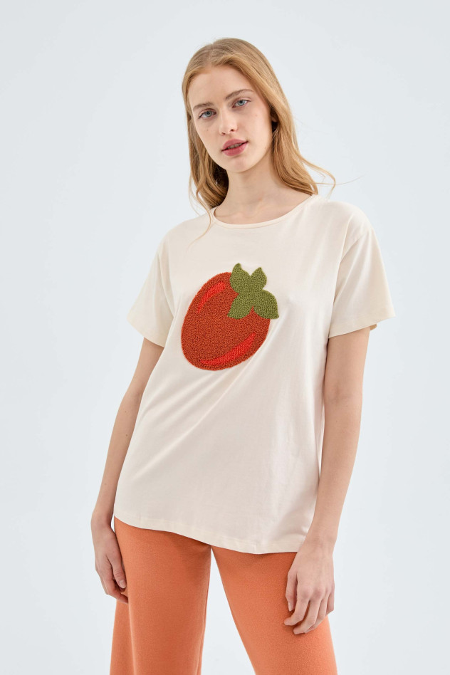 camiseta de algodon con grafica de caqui 1