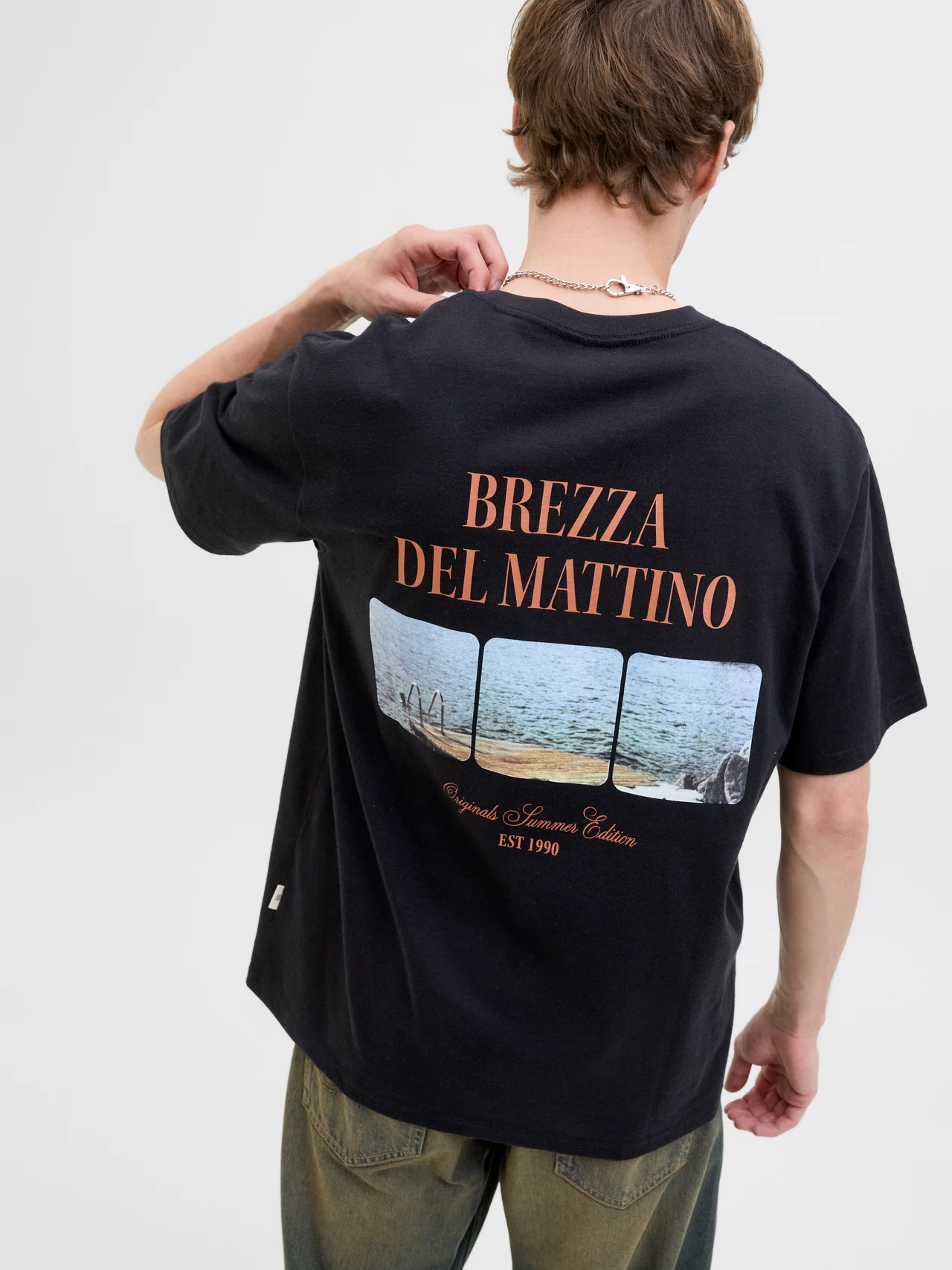 jackjones jorhydraphototeesscrewneck negra 7